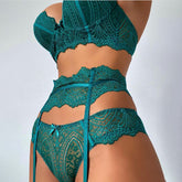 Conjunto de lencería con estampado de encaje